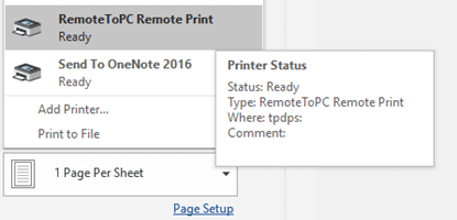select remote printer