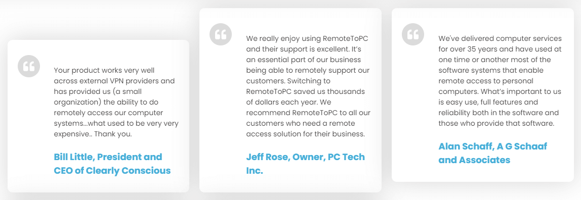 Testimonials remotetopc